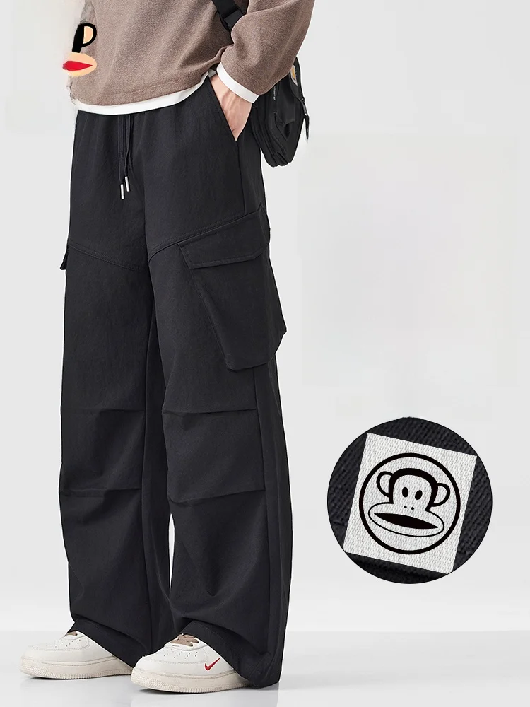 

PaulFrank Outdoor Workwear Pants Men's Spring American Trendy Loose Wrinkle Wide Leg Casual Trousers Polyester Fiber Casual P...