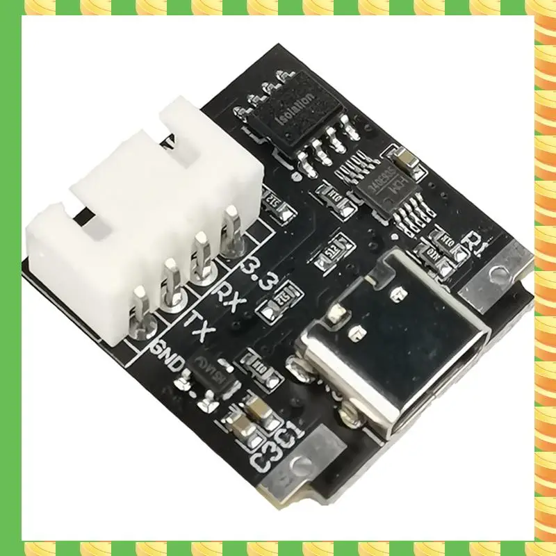 AB53 USB-C a porta seriale Modulo scheda UART 3.3V TYPE-C Scarica cavo Spazzola di aggiornamento Industriale 1 pezzo Nero