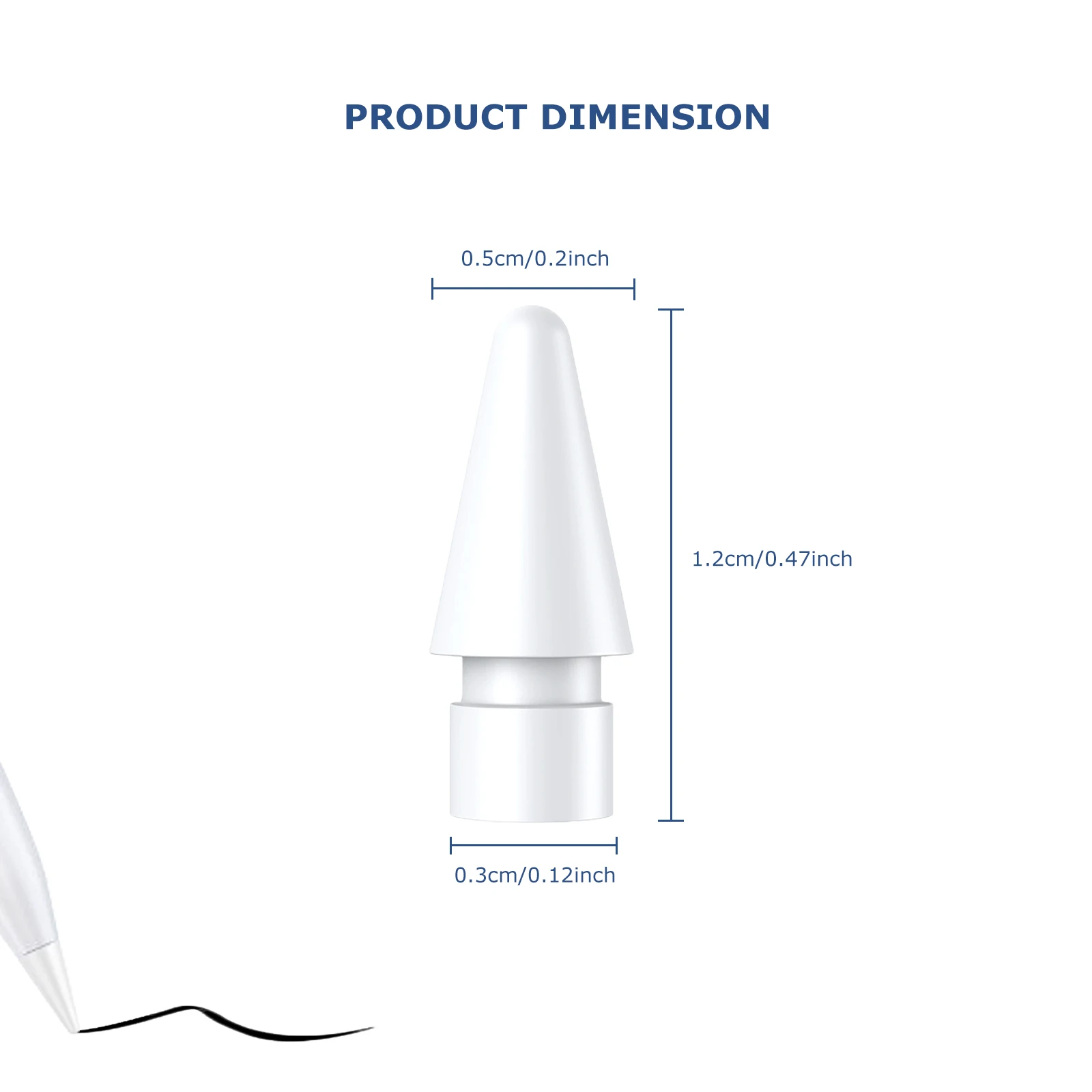 Replacement Tip for Apple Pencil 2nd Generation, Apple Pencil 1st Generation, High Sensitive POM Precise Tip for iPad Pencil Nib