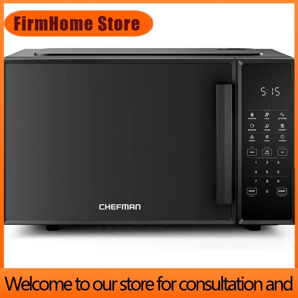 FirmHome StoreChefman Countertop Microwave Oven 0.9 Cu. Ft., 900 Watts With 10 Power Levels, 6 Cooking Presets With One-Touch Ex