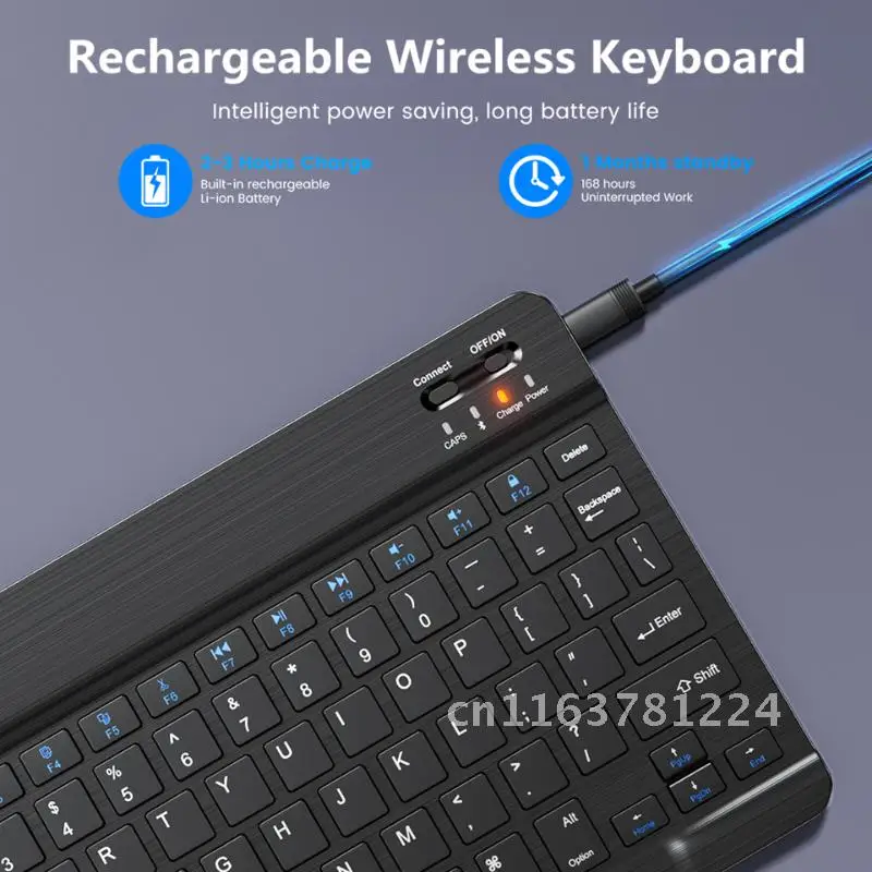 Mini Bluetooth Keyboard Wireless Keyboard Rechargeable For iPad Phone Tablet Russian Spanish Keyboard For Android ios Windows