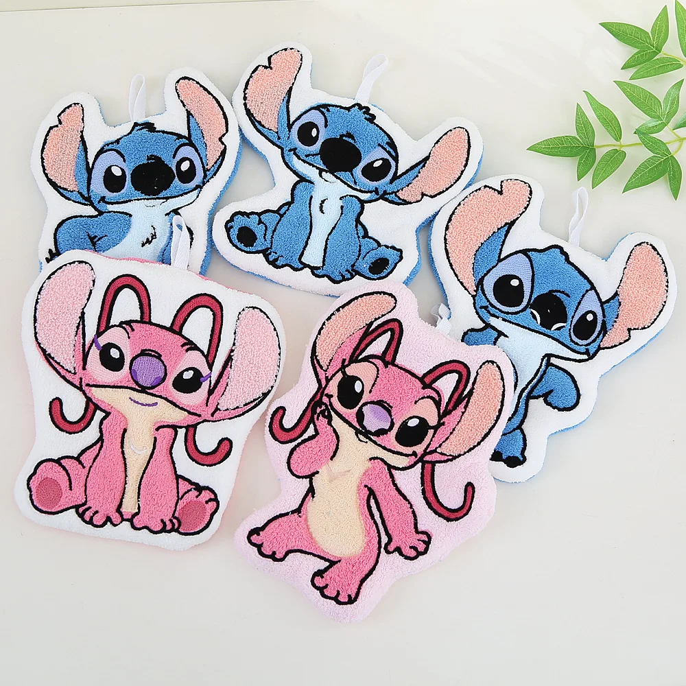 New model cartoon Stitch hanging hand towel, coral velvet kitchen thickened household towel, hand