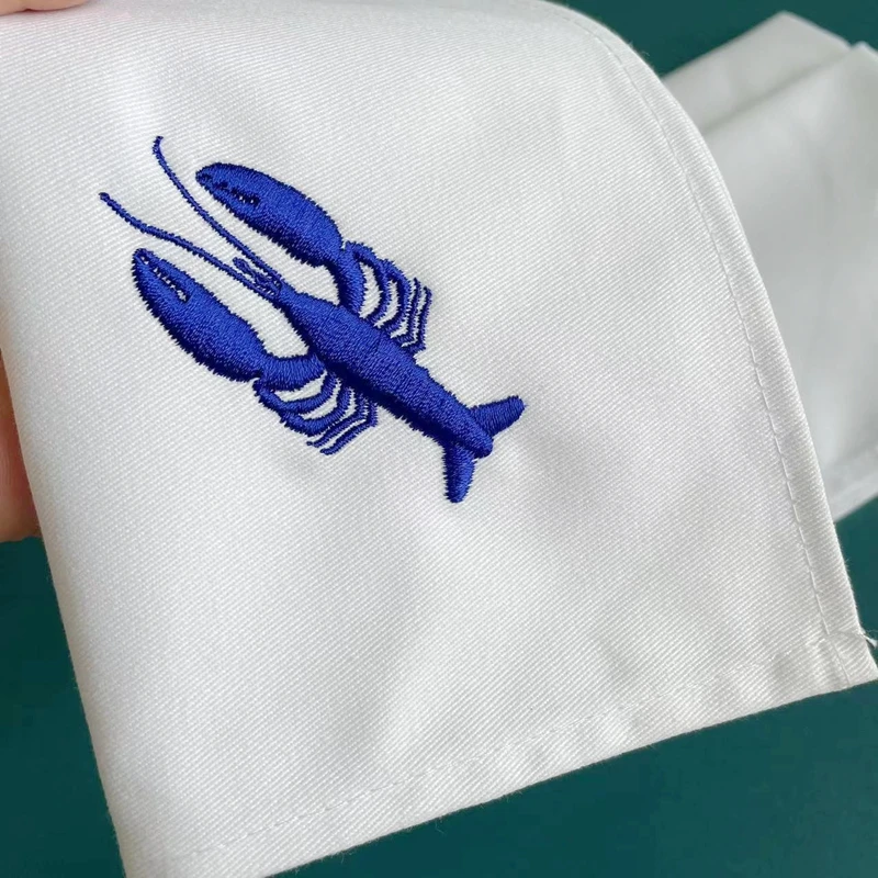 2 pezzi 45x45 cm tovagliolo di cotone aragosta picnic ristorante occidentale decorazione fazzoletto
