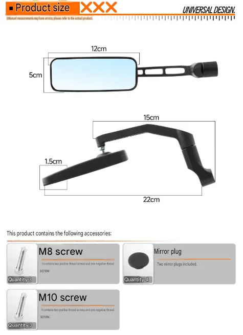 For Jog i Scooter Stereo Rear Mirror Reinforced Alloy Bracket Shockproof Stable On Bumpy Road Daily Fittings