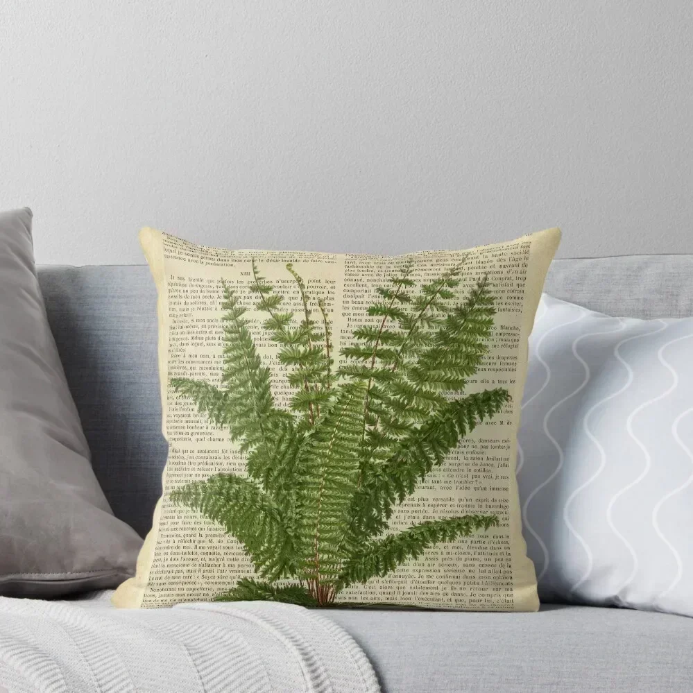 

Botanical print, on old book page - fern Throw Throw Pillow Pillow Decor Christmas Cushion For Home Cushion Child pillow