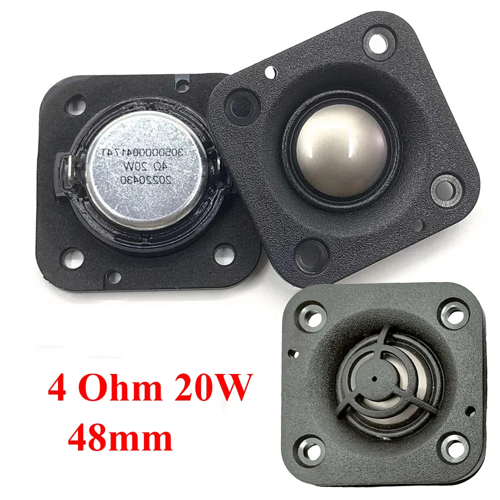 1 peça 4 ohm 20w 48mm alto-falante de áudio quadrado tweeter alto-falantes membrana de seda alta fidelidade música diy home theater alto-falante ultrafino