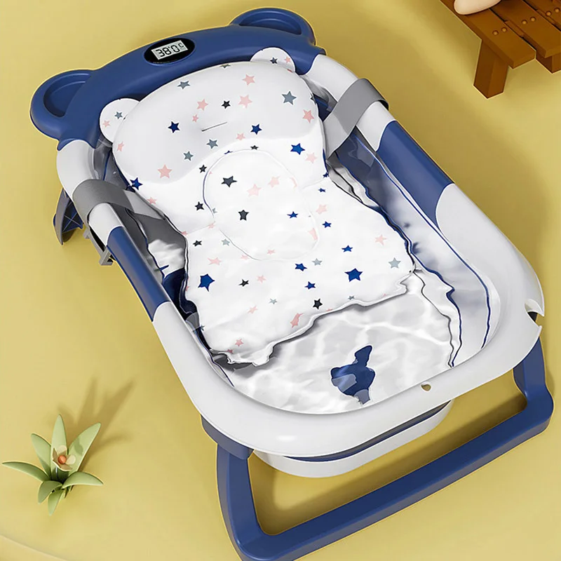 Temperature Sensing Baby Bath Tub Folding Portable Newborn Bathtub Baby Care Infant Bath Products Baby Shower Item