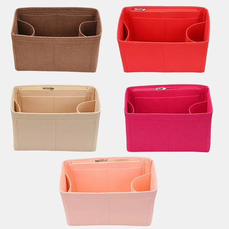 TINBERON Bags Organizer Fits For Tote Bag Lining Make up Bag Large Capacity Bag Insert Handbag Accessories Felt Cloth Bag Liner