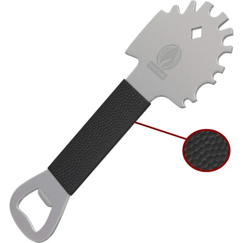 Cave Tools Bristle-Free Metal;Griddle Scraper-Includes Bottle Opener-Barbeque Brush Substitute-BBQ Grill Accessories