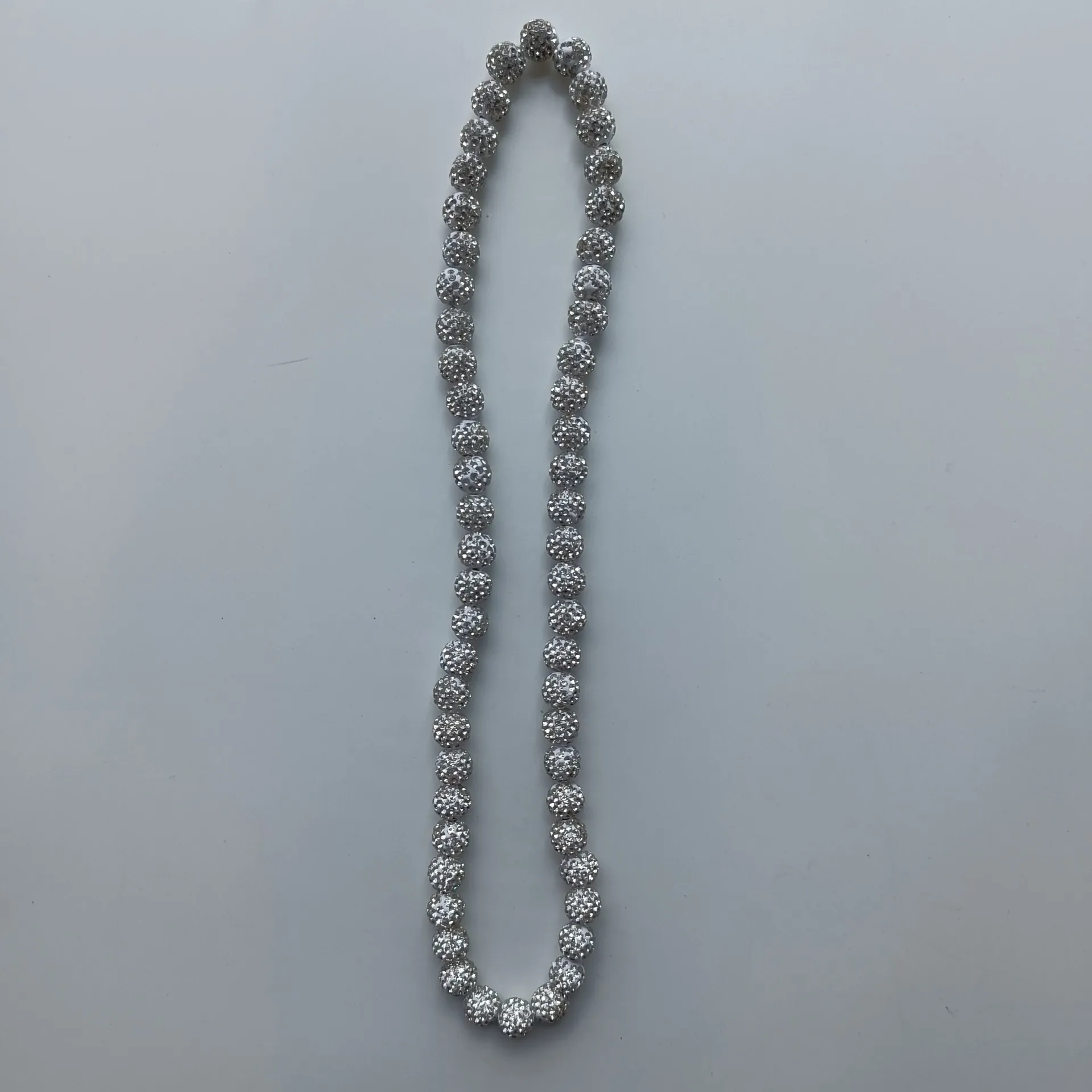 1pcs 10mm Baseball Necklace Rhinestones Ball Polymer Clay Neckchain Fashionable Jewelry for Active Sports Accessory