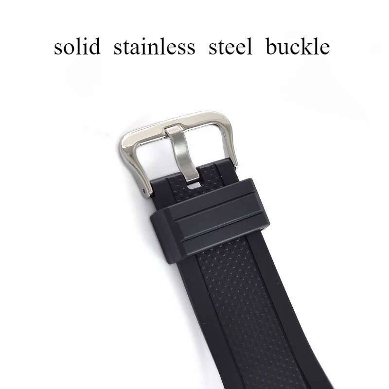 Легкий черный силиконовый ремешок для часов Casio, ремешок для часов G-Shock Steel Heart Series, вогнутый интерфейс, безопасная пряжка 26x14 мм