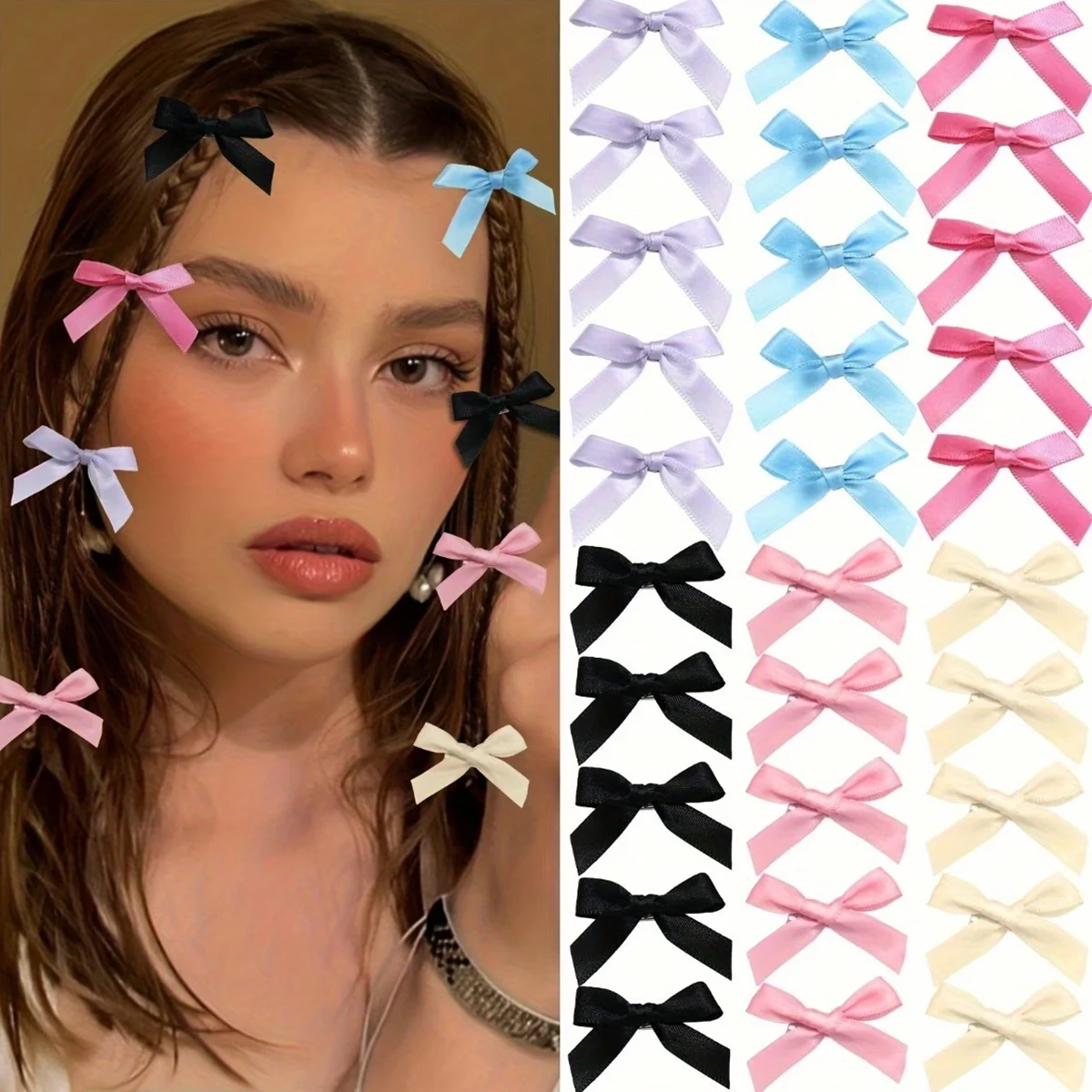 10/20/30 Small Clips, Hairclips, Little Girls' Hair Accessories, Bow Children's Hair Clips, Sweet and Versatile Women's Headwear