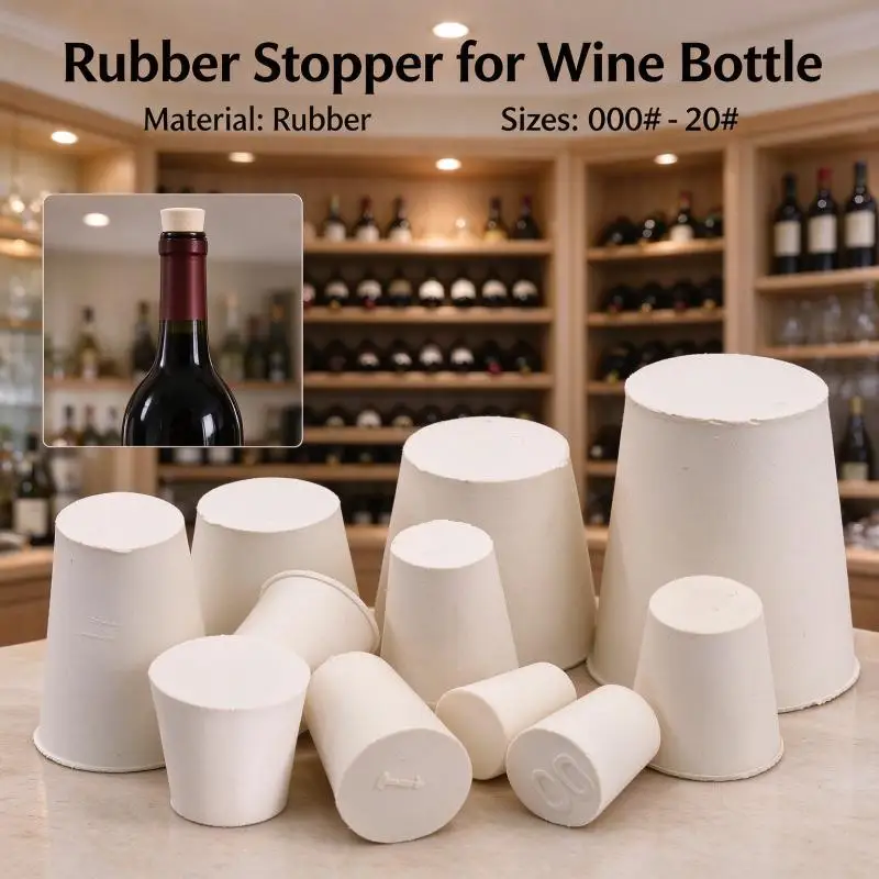 1~10pcs Conical solids rubber stopper tubes for lab test tube sealing, available in 23 different sizes  #000- #12
