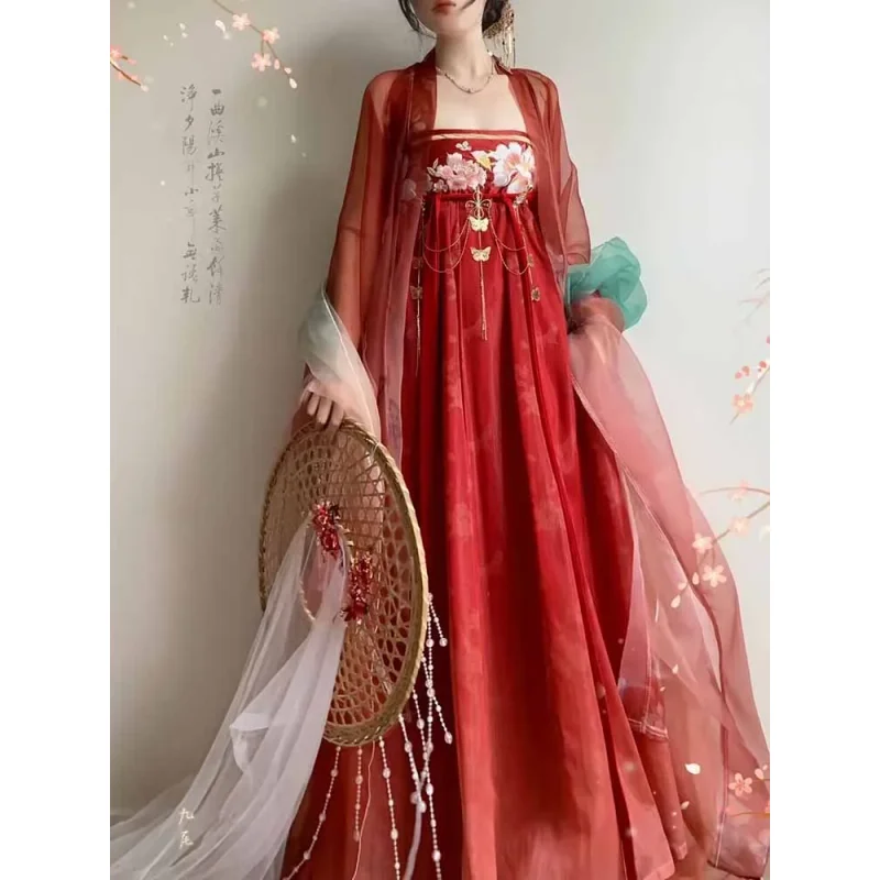 red chinese dress plus size Plus Size Red Floral Qipao Dress: Modern Cheongsam, Wedding Guest
