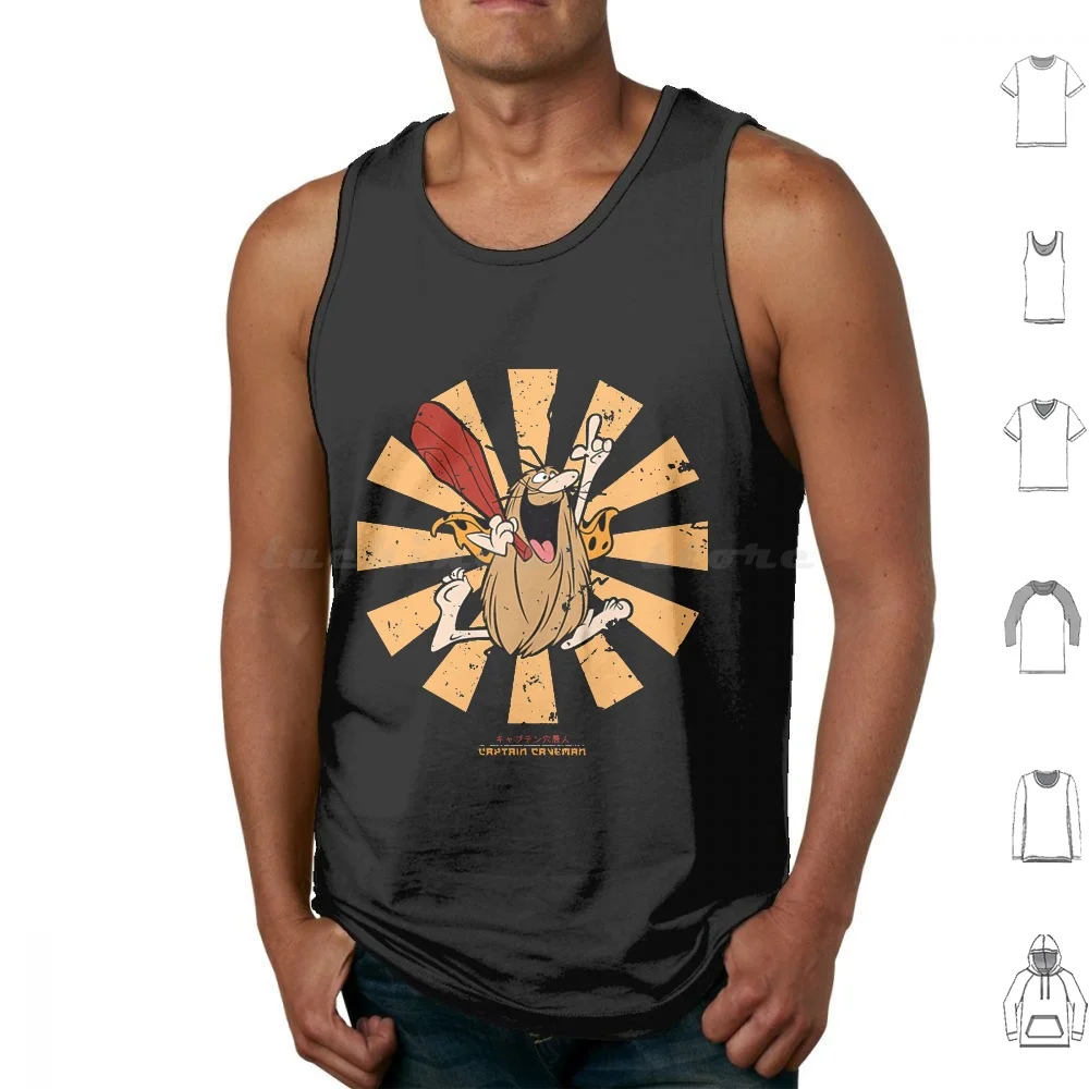Captain Caveman Retro Japanese Tank Tops Vest Sleeveless Captain Caveman Captain Cartoon Caveman Classic Brenda Chance Cavey
