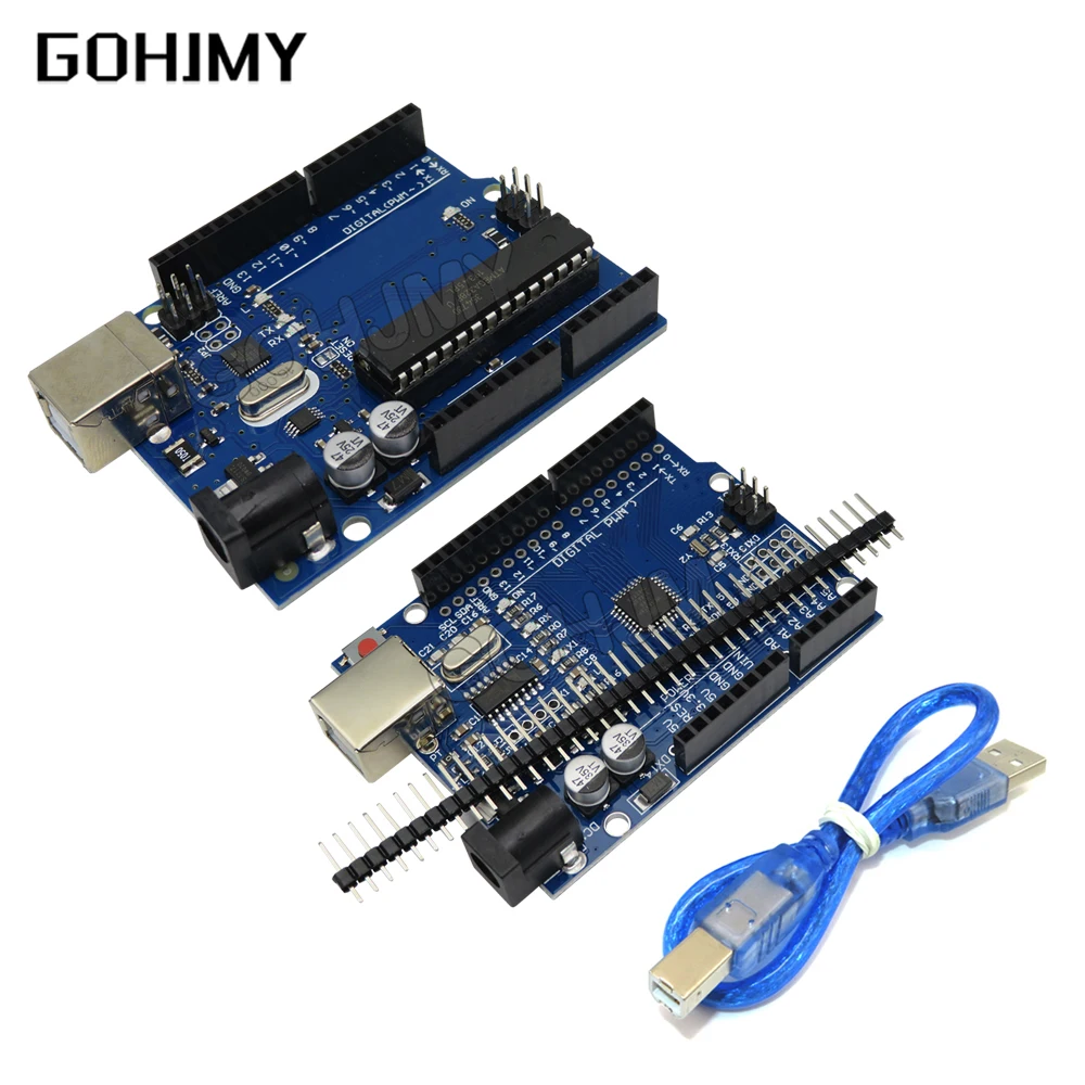 UNO R3 Development Board ATMEGA328P CH340 / ATEGA16U2 Compatible For Arduino R3/R4 UNO Proto Shield Expansion Board With Cable