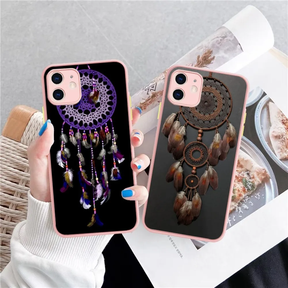 Dream catcher Phone Case for iPhone 14 11 12 13 Mini Pro Max 8 7 Plus X XR XS MAX Translucent Matte Cover