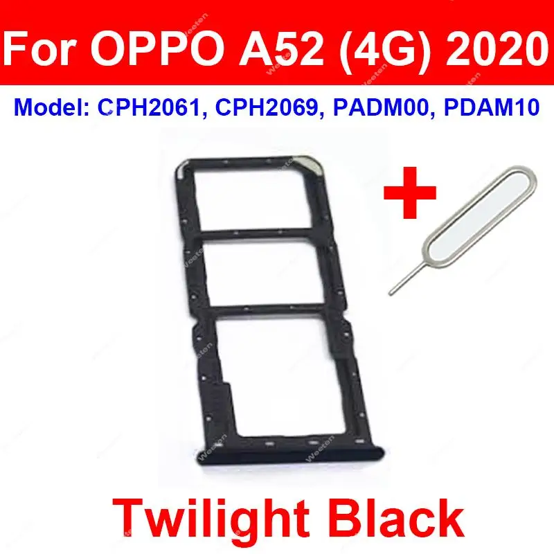 For OPPO A52 A53 A53s 4G 5G (2020) Sim Card Tray Holder  Card Slot Reader Adapter Replacement Repair Parts