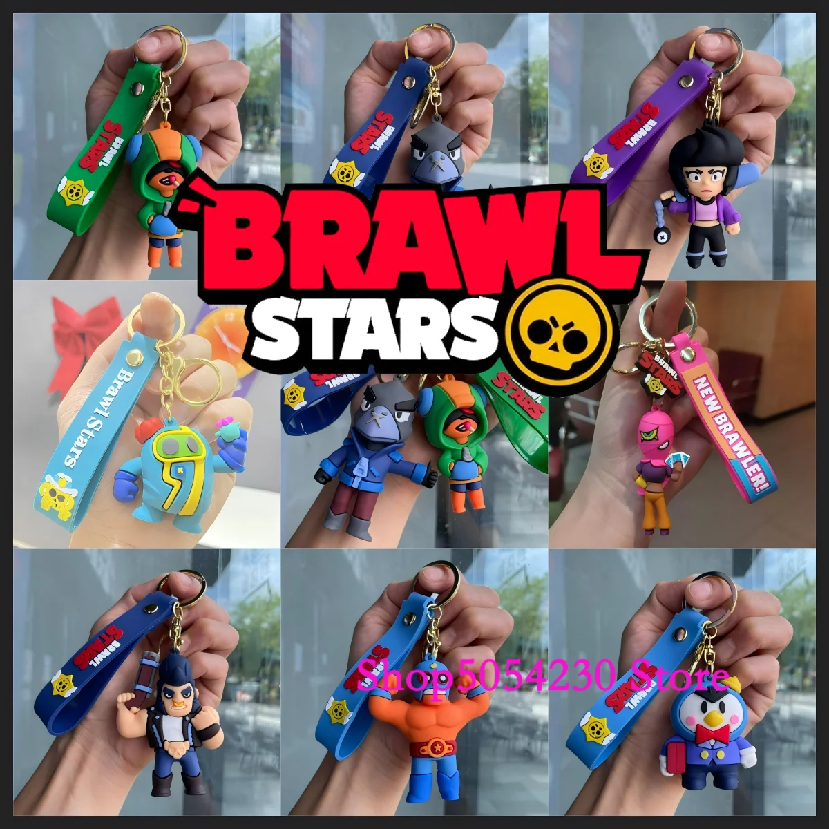 

Anime Figures Key Rings Brawl Stars Game Themed Birthday Disposable Collectible Silicone KeychainLeon Decoration Bag Charm Crow