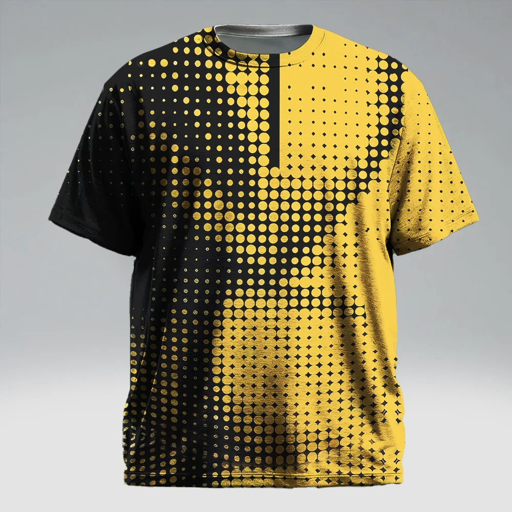 

S-9xl plus size Men's Short Sleeve T-Shirt: Textured-Chic Style - Sleek Herringbone Texture, Wrinkle-Resistant, Weekend Outings