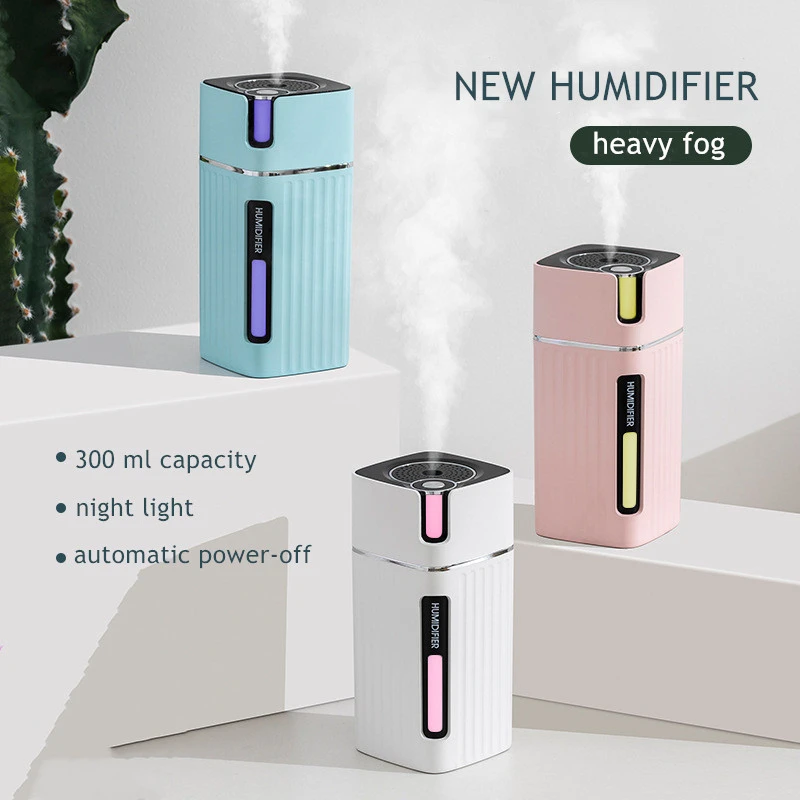 

Portable 300 Ml Air Humidifier with Night Light USB Home Mini Essential Oil Diffuser Car Purifier Aroma Anion Mist Maker