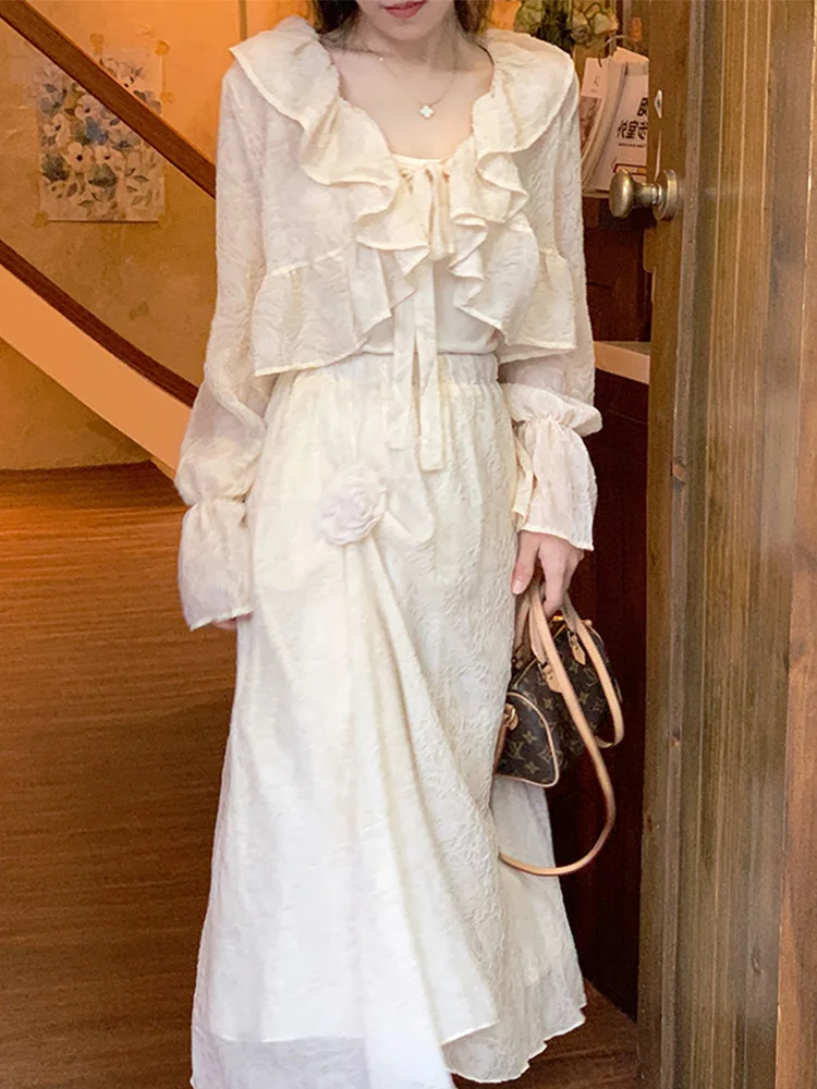 Csa de Protección Solar ra de Verano para Mujer, Manga Corta, Adorno de Encaje de Chifón, Prenda Exterior con Cuello e...