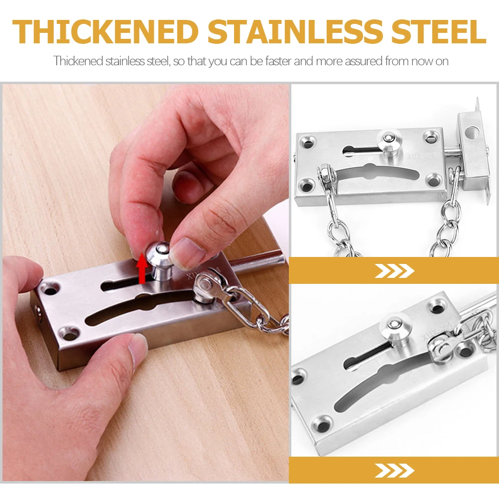 

Anti-theft Door Bolt Chain Lock Internal Locking Screen Latch Stainless Steel for