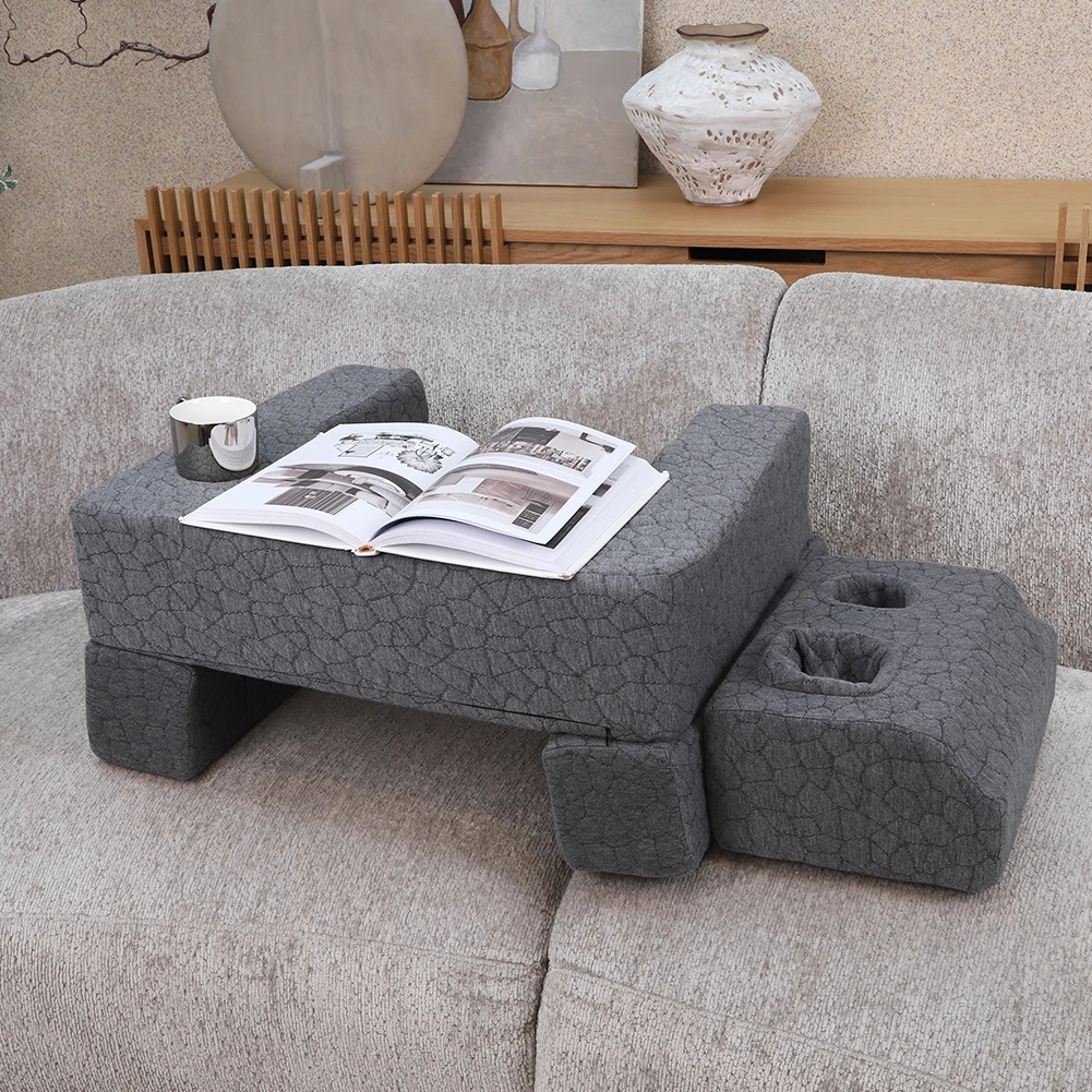 

Extra Large Laptop Lap Desk Pillow with Cup Holder Adjustable Arm Rest Pillow Adult Reading Pillow for Steam Deck/Switch Playing