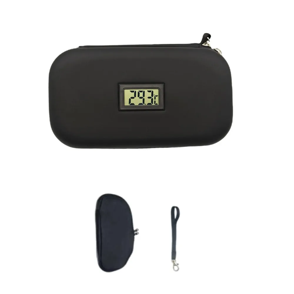 PU Insulin Cooling Bag Waterproof Thermal Insulated Pocket Pill Protector with Thermometer Display Glaciated Cold Storage Bag