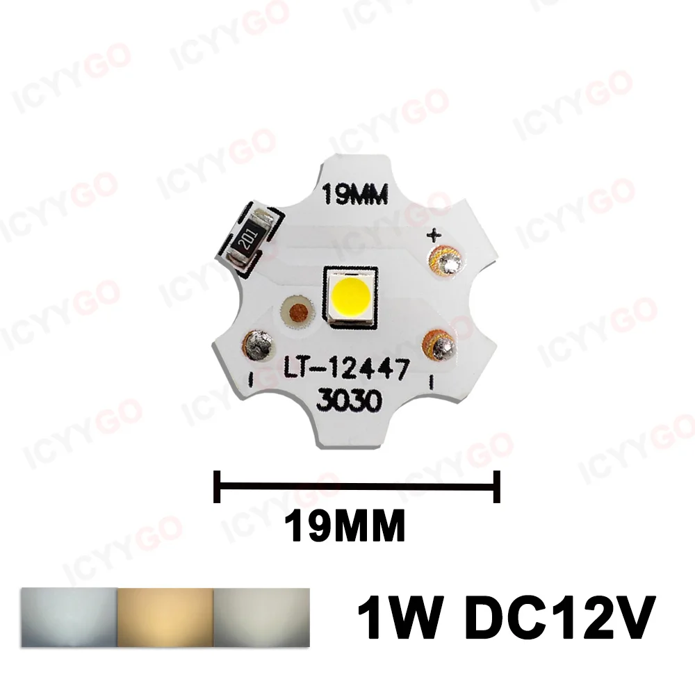12V 1W 3W 5W 7W LED SMD 5730 2835 DC12V Lamp Bead Lamp Board Bulb Round Change Light Source White Warm Light
