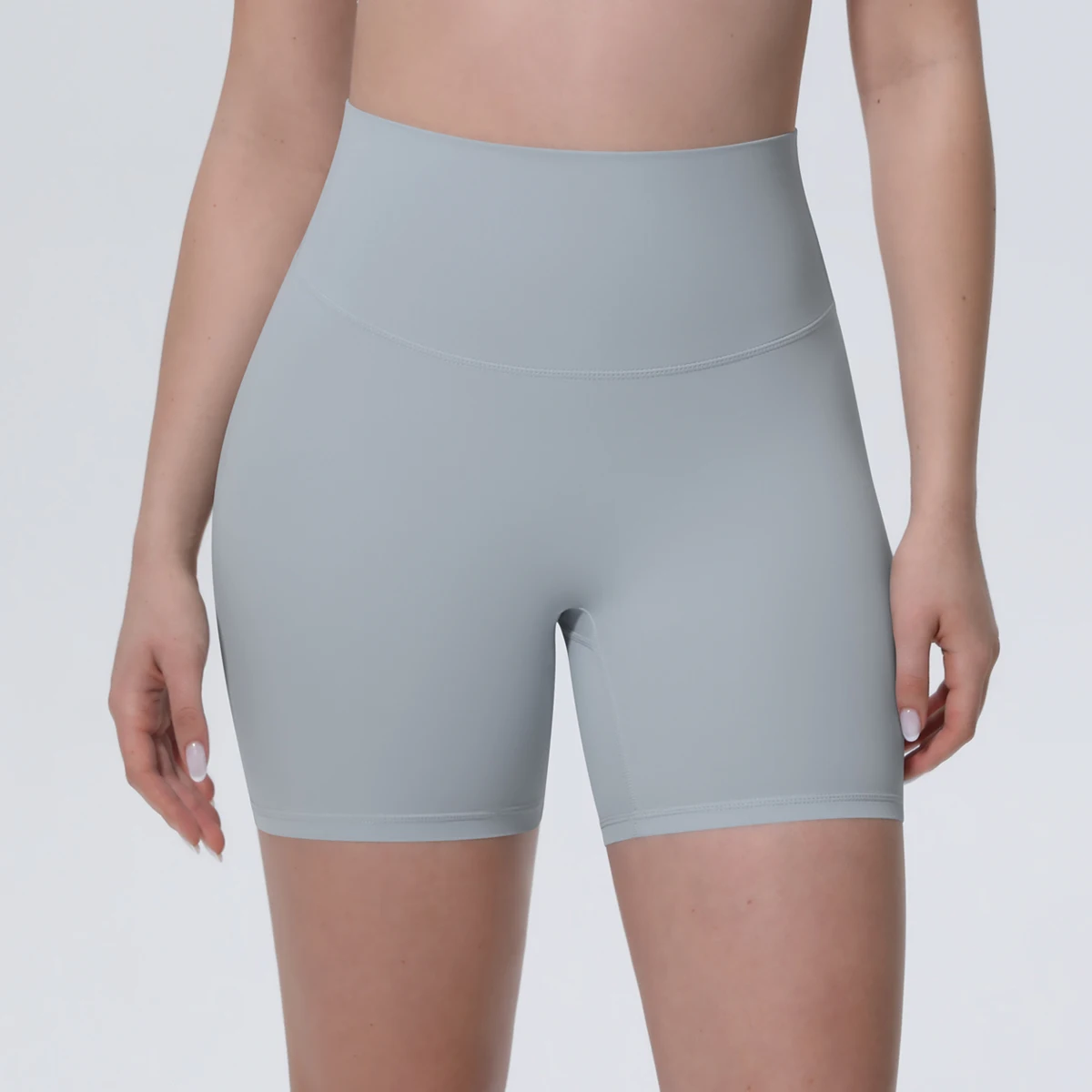 1 Stück Damen Sport-Kurze Yoga-Leggings Einfarbige Hochtaillierte Fitness-Shorts Schnelltrocknende Radfahr-Workout Nahtlose Shorts – Detail 27