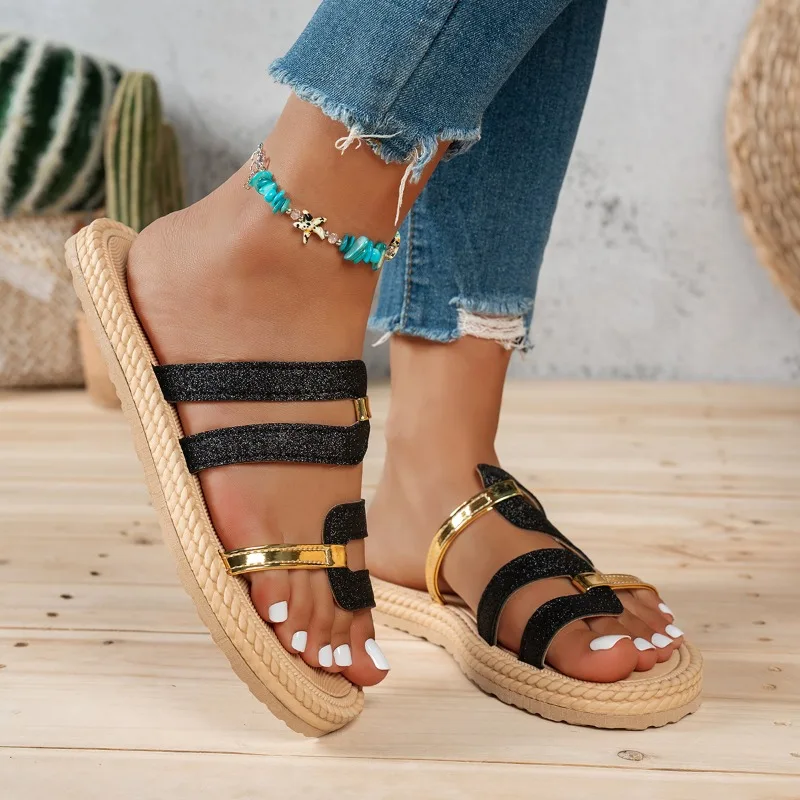 New Summer Slippers for Women Soft Lightweight Indoor Home Slides Cloud Slipper Women Flat Sandals Beach Shoes Flip Flops