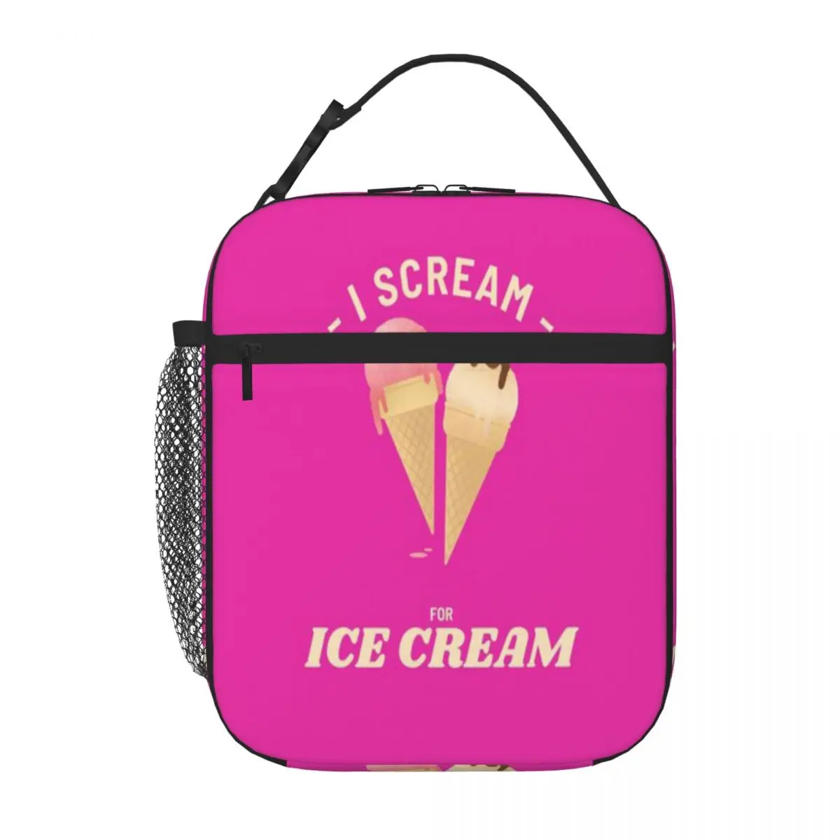 Hot Sale I Scream For Ice Cream Insulated Inner Carry Lunch Bag Kids School Neoprene Lunch Bag