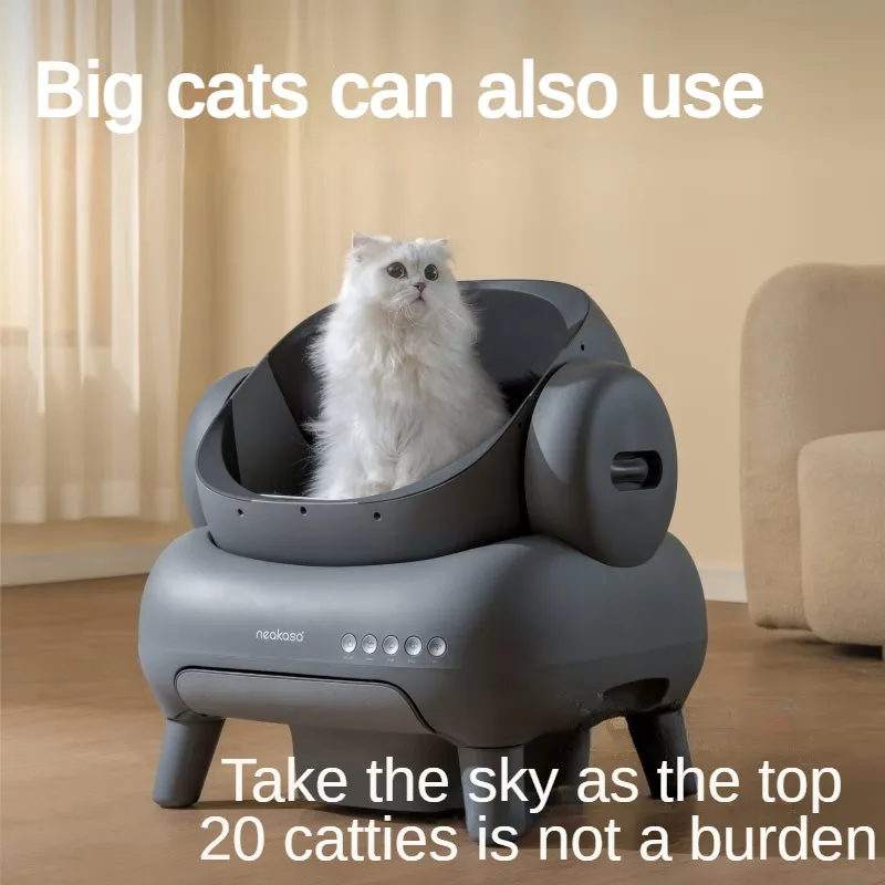 Pet Smart Cat Litter Box Automatic Cat Toilet Self Cleaning Open-top with Pedal Large Space Suitable for Big Cats Auto Sandbox