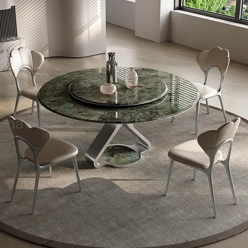 

Minimalist Home Furniture Round Tables For Kitchen With 15mm Thick Large Marble Turntable Coffee Balcony Dining Table 6 People