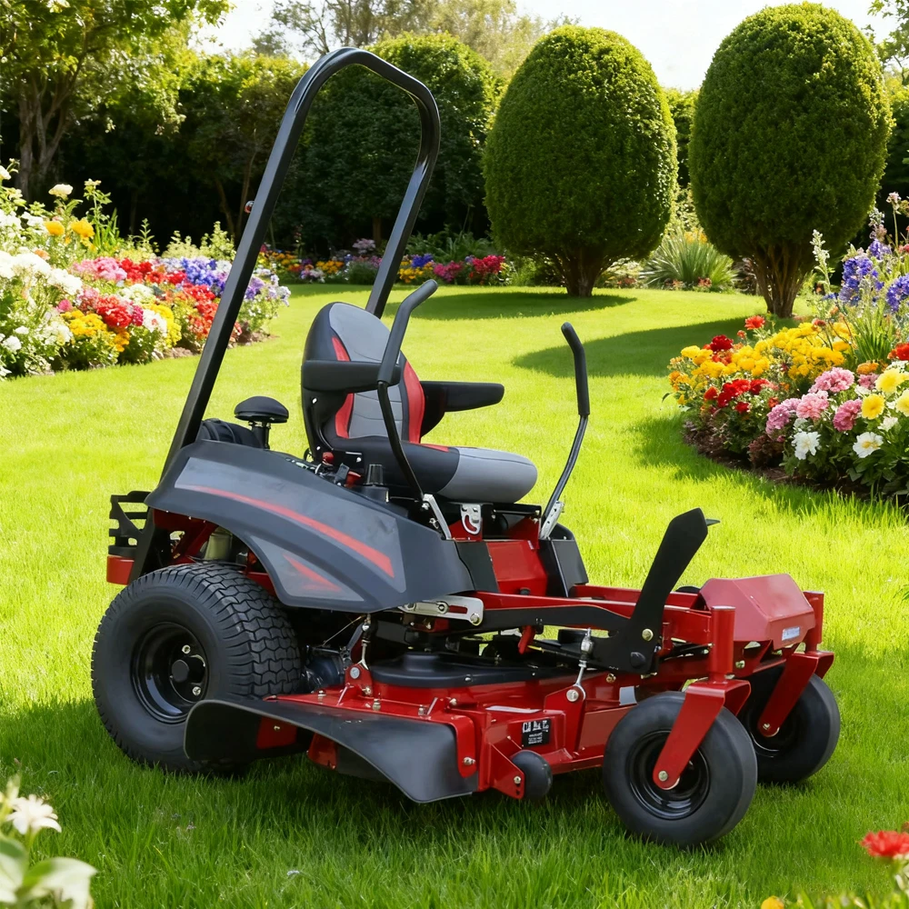 Fully Automatic Professional Seated Zero Turn Lawn Mower Twin Cylinder 4-Stroke Petrol Engine Reel Blade Remote