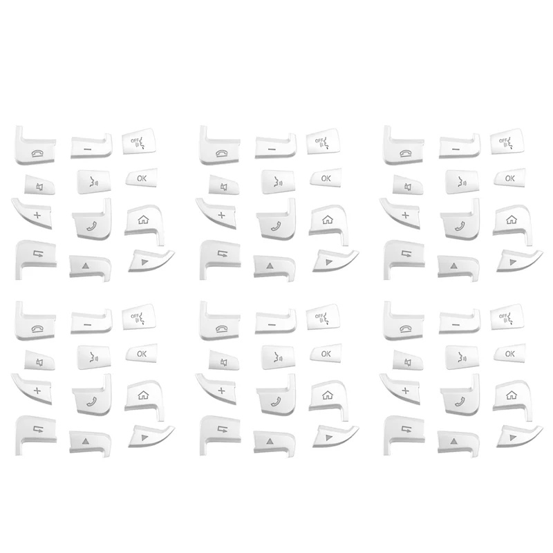 

72Pcs Styling Steering Wheel Button Covers Trim Stickers For Mercedes Benz GLC X253 2015 2016 C Class W205 14-15 Silver