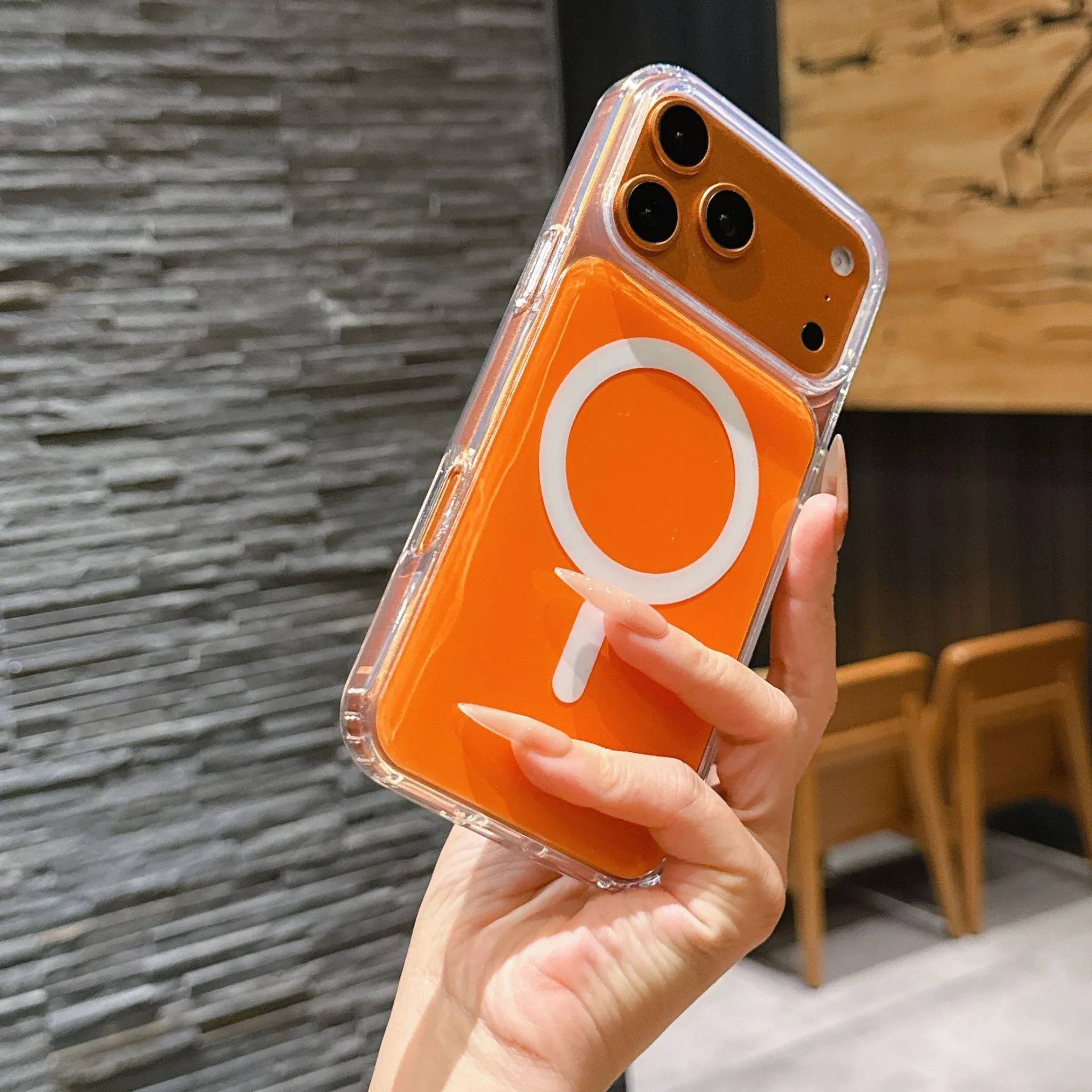 

Crystal Acrylic Magnetic Phone Case, Full Coverage Shockproof Cover for iPhone 15 16 17 Pro Max