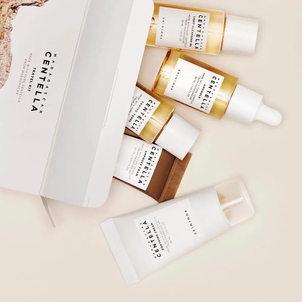 

SKIN1004 Centella Asiatica Skin Care Travel Set (30ml Toner, 30ml Essence, 20ml Cleanser, 30ml Cream, 30ml Makeup Remover Oil)