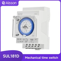 SUL181D Din Rail Mechanical Timer 24 Hour Time Switch Relay Electrical Programmable Timer Switch AC220V