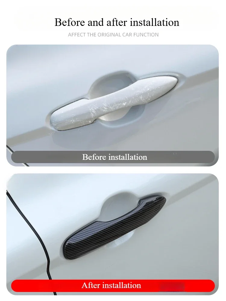 For Toyota 9th Generation Camry 24 25 4pc Carbon Fiber Car Sticker Door Handle Cover Exterior Trim Accessorie Protect Decoration