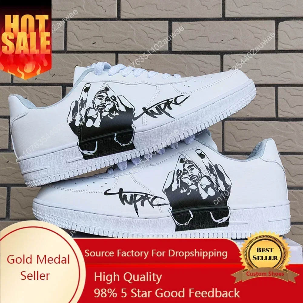 Tupac Rapper 2Pac Scarpe Mannen Donna Ontwerp Persoon Kui Scarpe Casual Piattaforma Maschile Sneakers Ragvas Casual Kateboarding 3