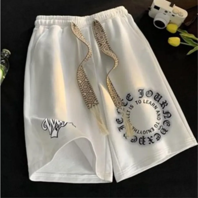 

【 M-8XL 】2026 Summer Men's Shorts Vintage Geometric Pattern Casual Loose Streetwear Sweatshorts