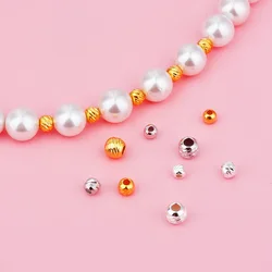 5PCS S925 sterling silver pattern faceted bead crystal beaded bracelet necklace DIY accessory materials