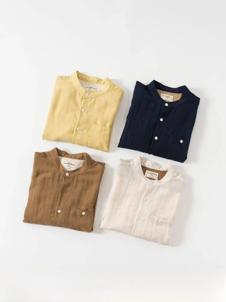 

Linen Mix Long Sleeve Casual Shirt Men's Spring Comfortable Breathable Standard Fit Cotton Blend Fashionable Button up