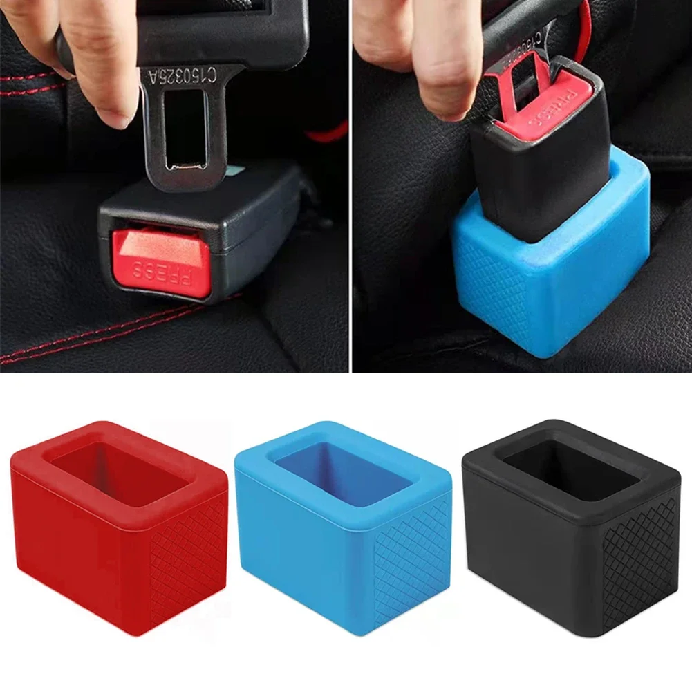 Car Safety Belt Buckle Holder Silicon Buckle Protective Cover Auto Car Seat Belt Buckle Holder In Upright Position Universal