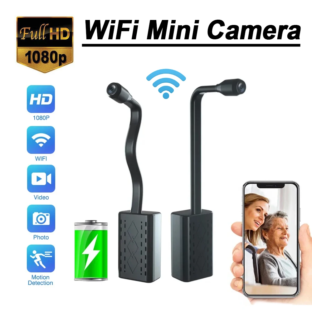 

Mini Wifi Surveillance Camera Remote Monitoring HD 1080P Home Wireless IP Camera Loop Recording Security Cam Outdoor Indoor Cam