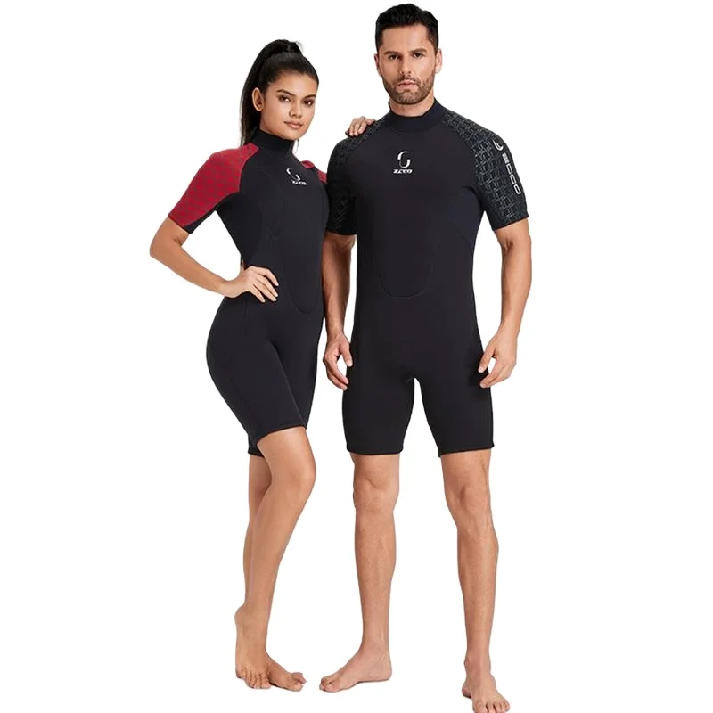 New Genuine Couple Wetsuit, Short Sleeve One-piece 3mm Thickened Outdoor Surfing Swimsuit