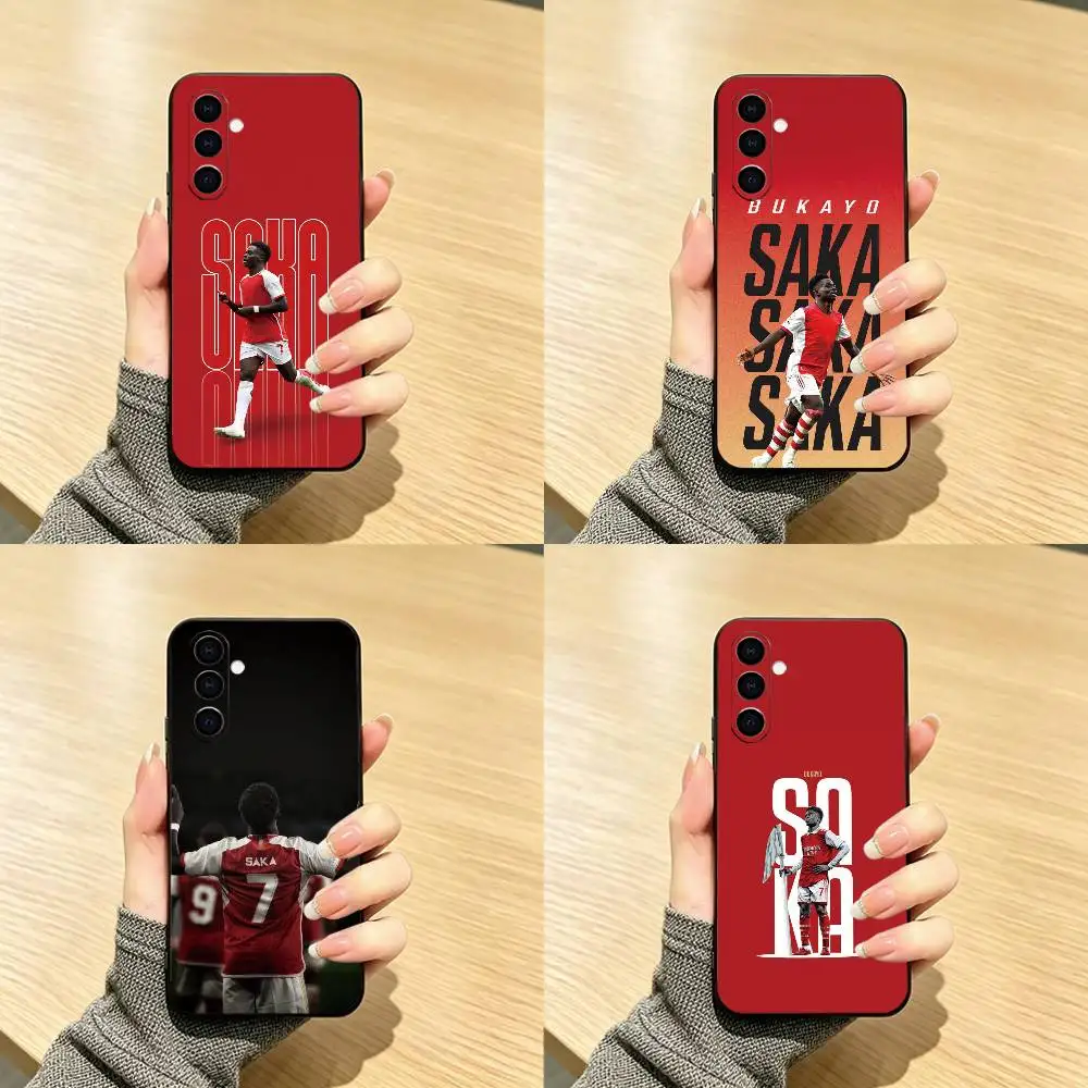 Football Bukayo Saka 7  Phone Case For Samsung Galaxy A73,A72,A71,A70,A53,A52,A51,Soft Silicone Black Cover