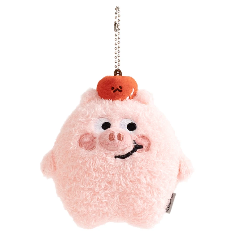 Chaveiro bonito porco rosa bacon boneca de pelúcia brinquedo mão fantoche mochila pingente macio brinquedo animal de pelúcia para todas as idades